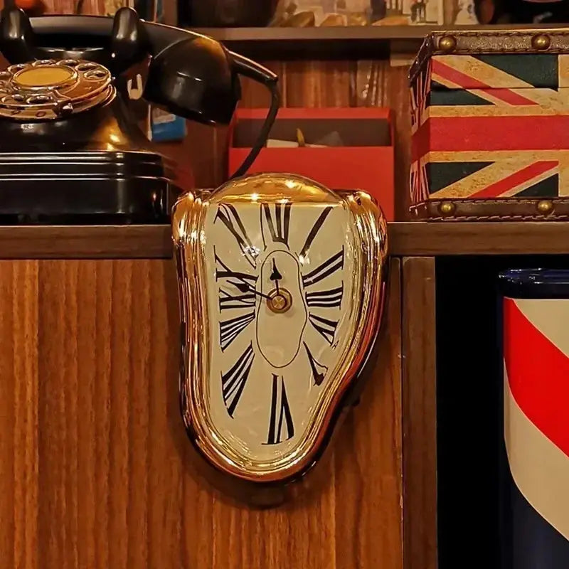 Surreal Melt Clock – Dali-Inspired Wall Art Timepiece - Valentine Vintage