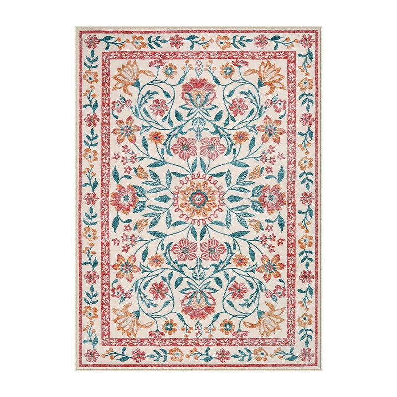 Living Room Carpet Girls Bedroom Bedside Floor Mat Machine Washable Easy Folding Rug Large Area Floral Style Decorative Carpets Valentine Vintage