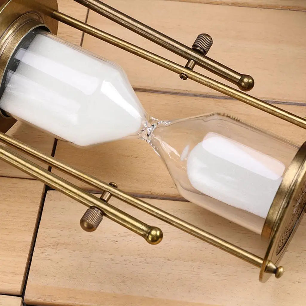 15-Minute Rotating Hourglass – Wooden Frame Sand Timer Decor Valentine Vintage