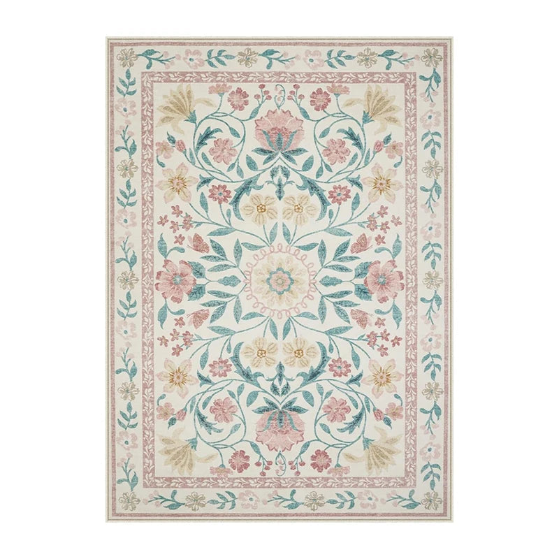 Living Room Carpet Girls Bedroom Bedside Floor Mat Machine Washable Easy Folding Rug Large Area Floral Style Decorative Carpets Valentine Vintage