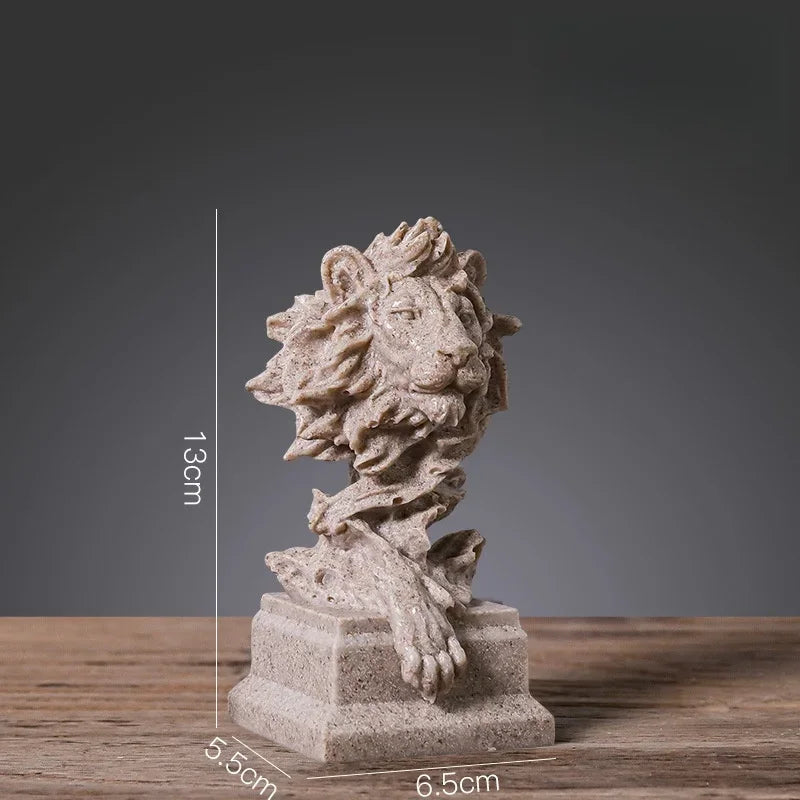 Regal Nordic Lion – Vintage Resin Sculpture for Luxurious Living Decor Valentine Vintage