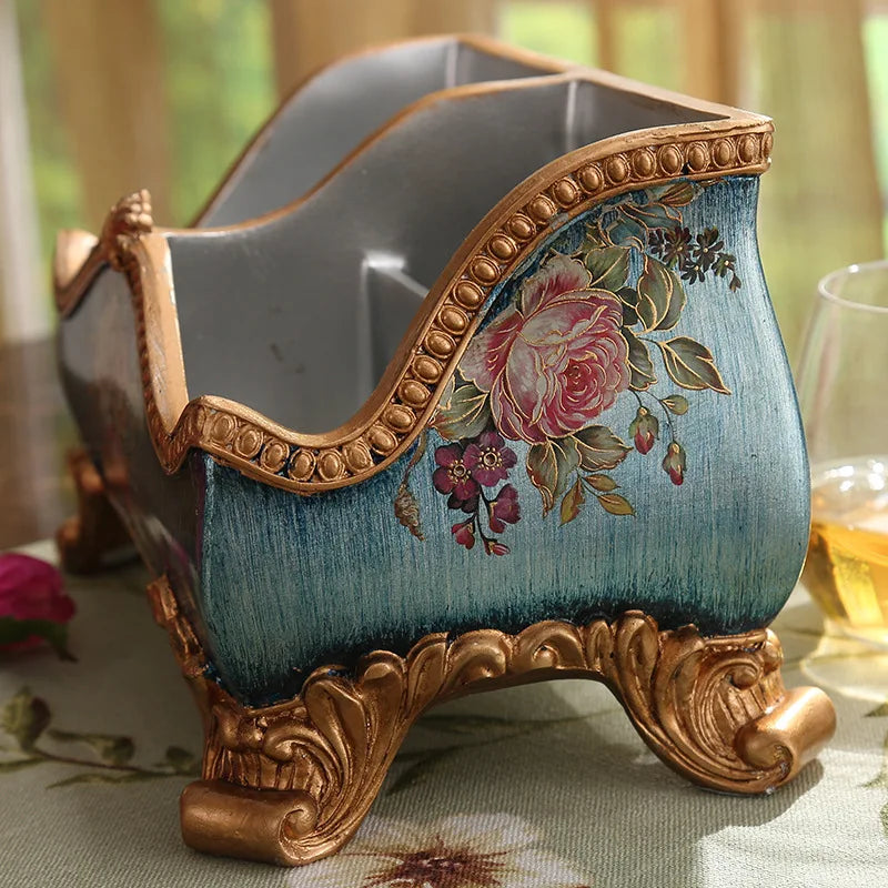 Creative European Style Storage Box Ornament Retro Remote Control Box Desktop Living Room Coffee Table Home Decoration Valentine Vintage