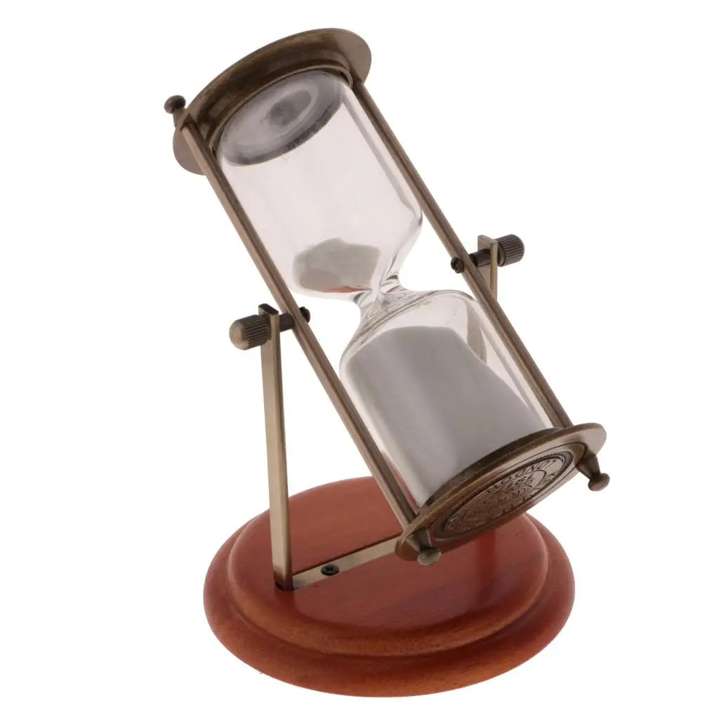 15-Minute Rotating Hourglass – Wooden Frame Sand Timer Decor Valentine Vintage
