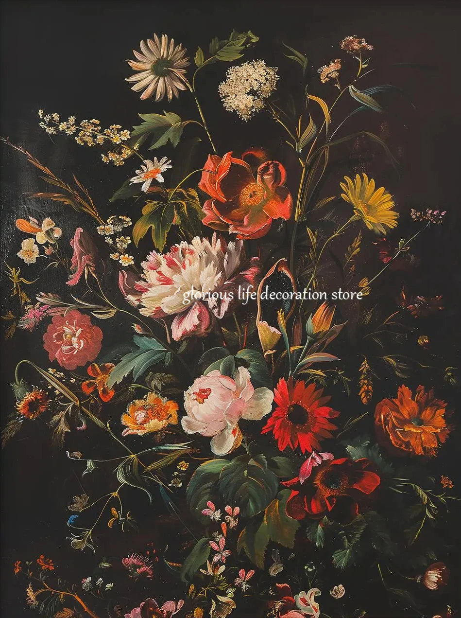 Autumn Bloom Wall Art Print Valentine Vintage