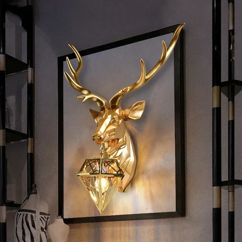 Scandinavian Style Antler Wall Lamp – Rustic Chic Lighting for Kitchen & Living Spaces Valentine Vintage
