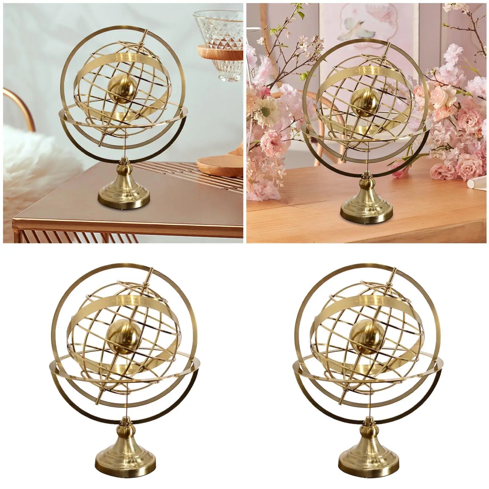 Rotating Globe Ornament – Elegant Desktop Decor & Housewarming Gift for Home or Office Valentine Vintage