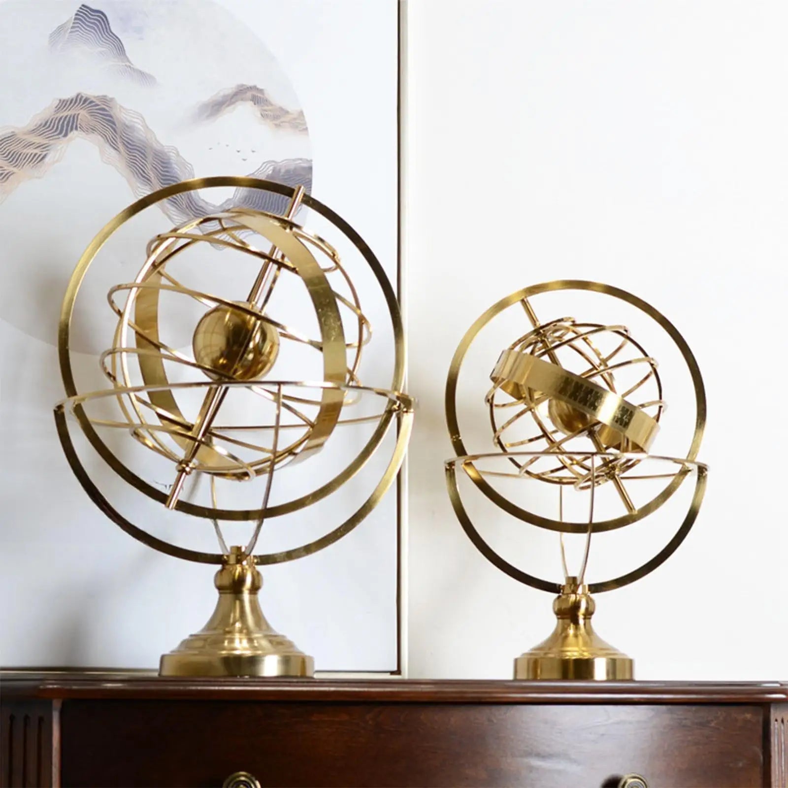 Rotating Globe Ornament – Elegant Desktop Decor & Housewarming Gift for Home or Office Valentine Vintage