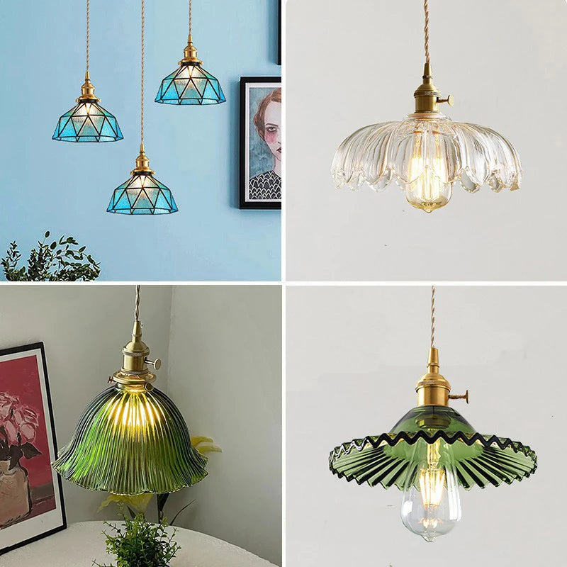 Vintage Glass Pendant Lights – Nordic Antique Ceiling Lamps for Kitchen Island & Interior Valentine Vintage