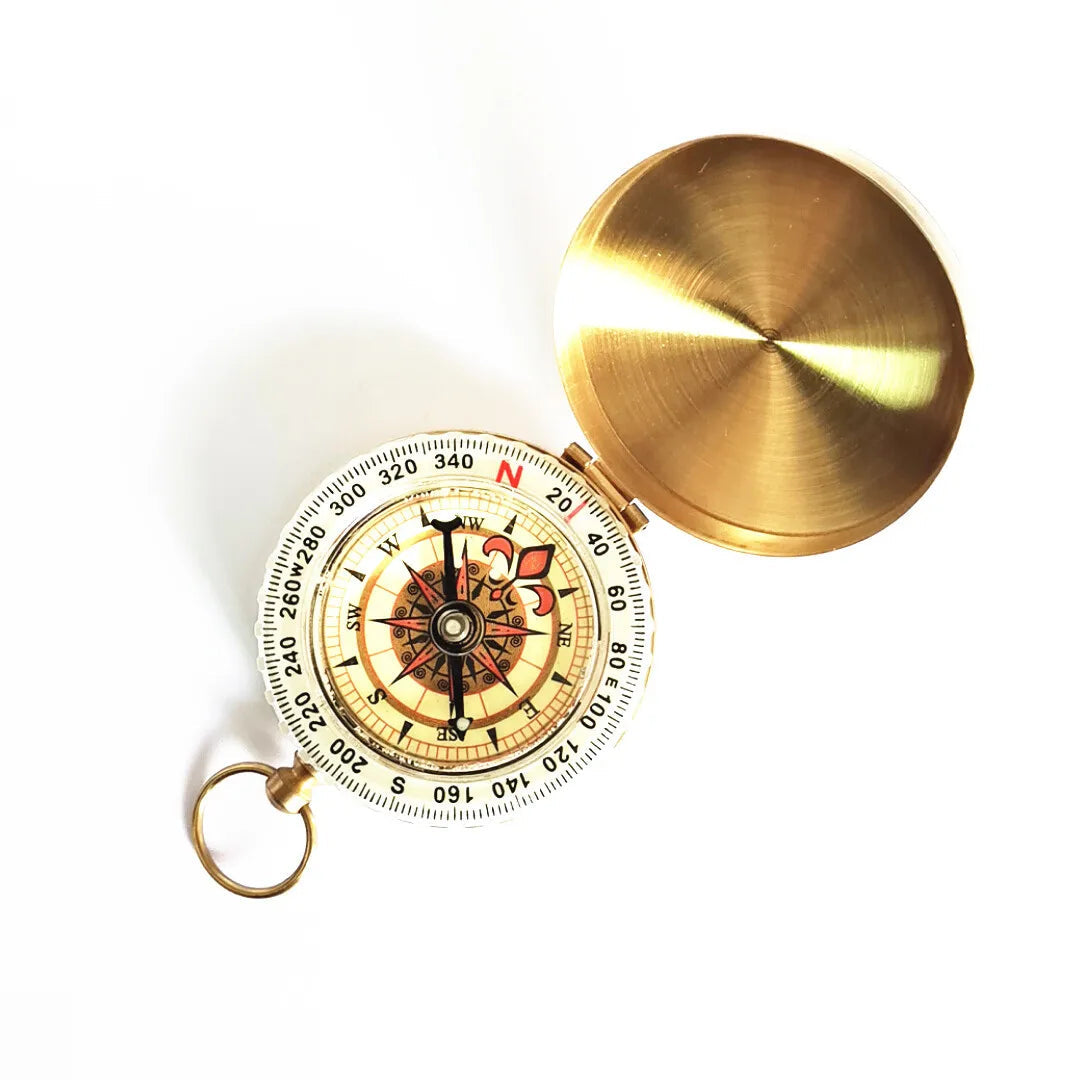 Vintage Copper Nautical Compass – Flip Cover Pocket Timepiece for Travel & Décor Valentine Vintage