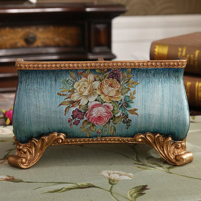 Creative European Style Storage Box Ornament Retro Remote Control Box Desktop Living Room Coffee Table Home Decoration Valentine Vintage