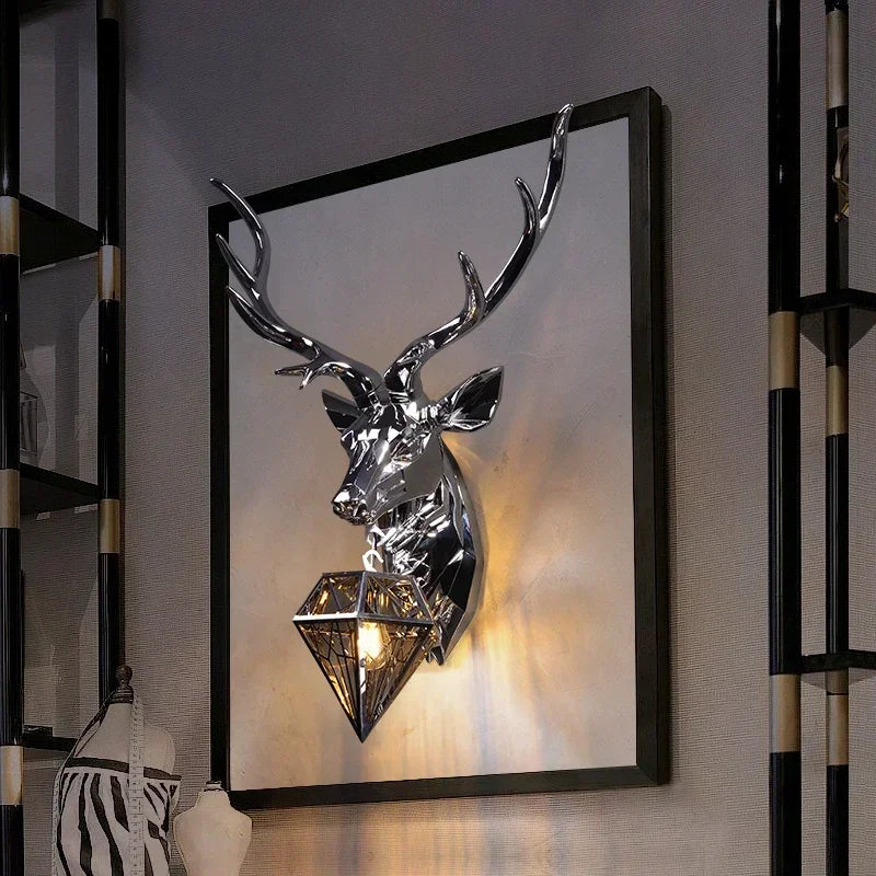 Scandinavian Style Antler Wall Lamp – Rustic Chic Lighting for Kitchen & Living Spaces Valentine Vintage