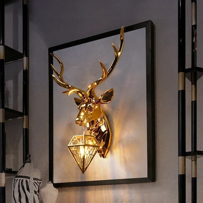 Scandinavian Style Antler Wall Lamp – Rustic Chic Lighting for Kitchen & Living Spaces Valentine Vintage