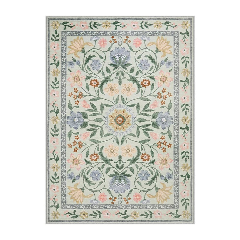 Living Room Carpet Girls Bedroom Bedside Floor Mat Machine Washable Easy Folding Rug Large Area Floral Style Decorative Carpets Valentine Vintage