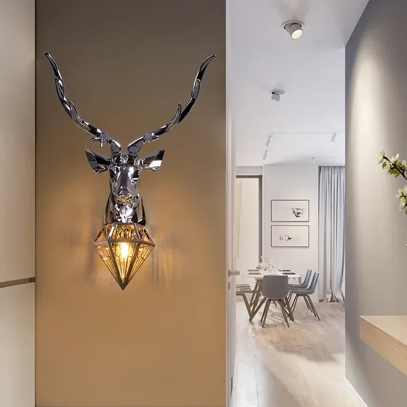 Scandinavian Style Antler Wall Lamp – Rustic Chic Lighting for Kitchen & Living Spaces Valentine Vintage