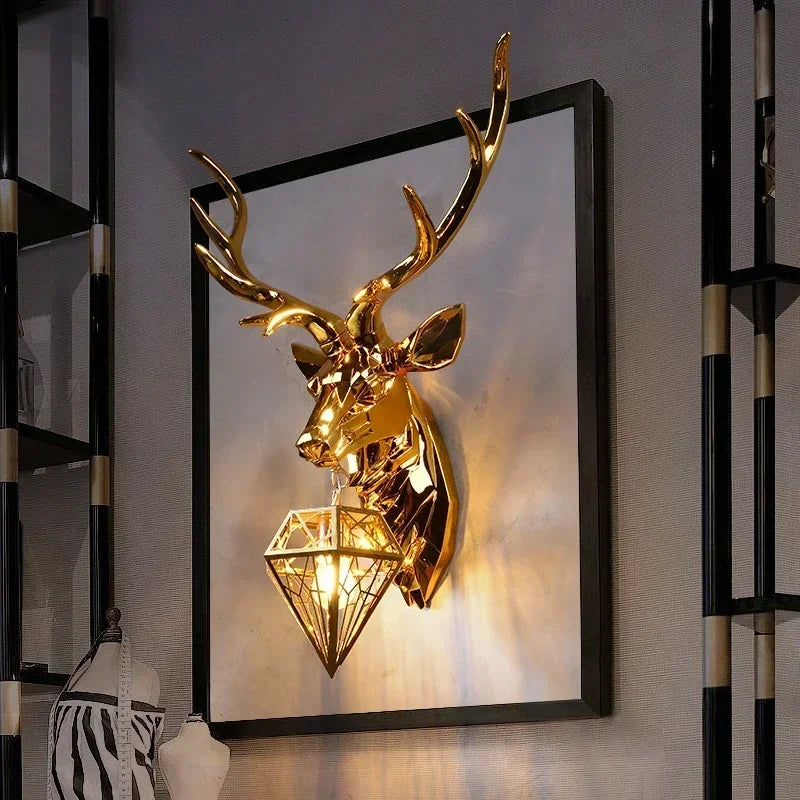 Scandinavian Style Antler Wall Lamp – Rustic Chic Lighting for Kitchen & Living Spaces Valentine Vintage
