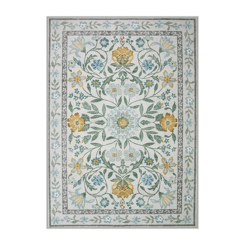Living Room Carpet Girls Bedroom Bedside Floor Mat Machine Washable Easy Folding Rug Large Area Floral Style Decorative Carpets Valentine Vintage