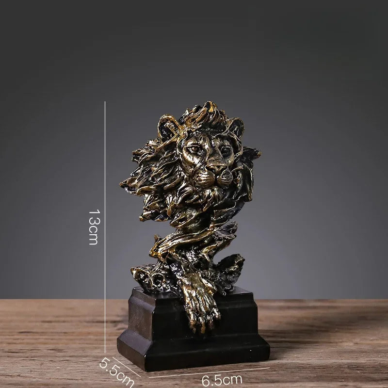 Regal Nordic Lion – Vintage Resin Sculpture for Luxurious Living Decor Valentine Vintage