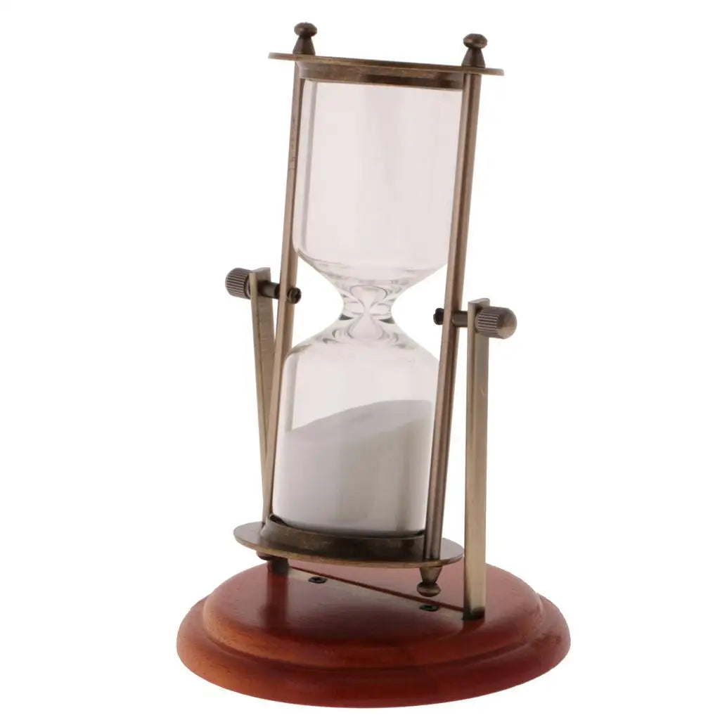 15-Minute Rotating Hourglass – Wooden Frame Sand Timer Decor Valentine Vintage